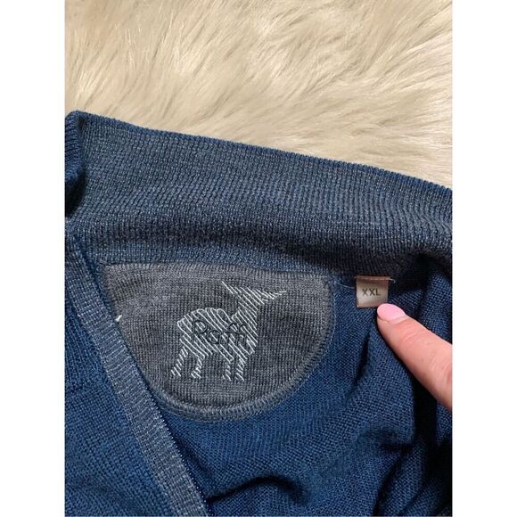 Raffi The Palmer 1/4 Zip Twilight Pullover Sweater Merino Wool XXL - Picture 6 of 9